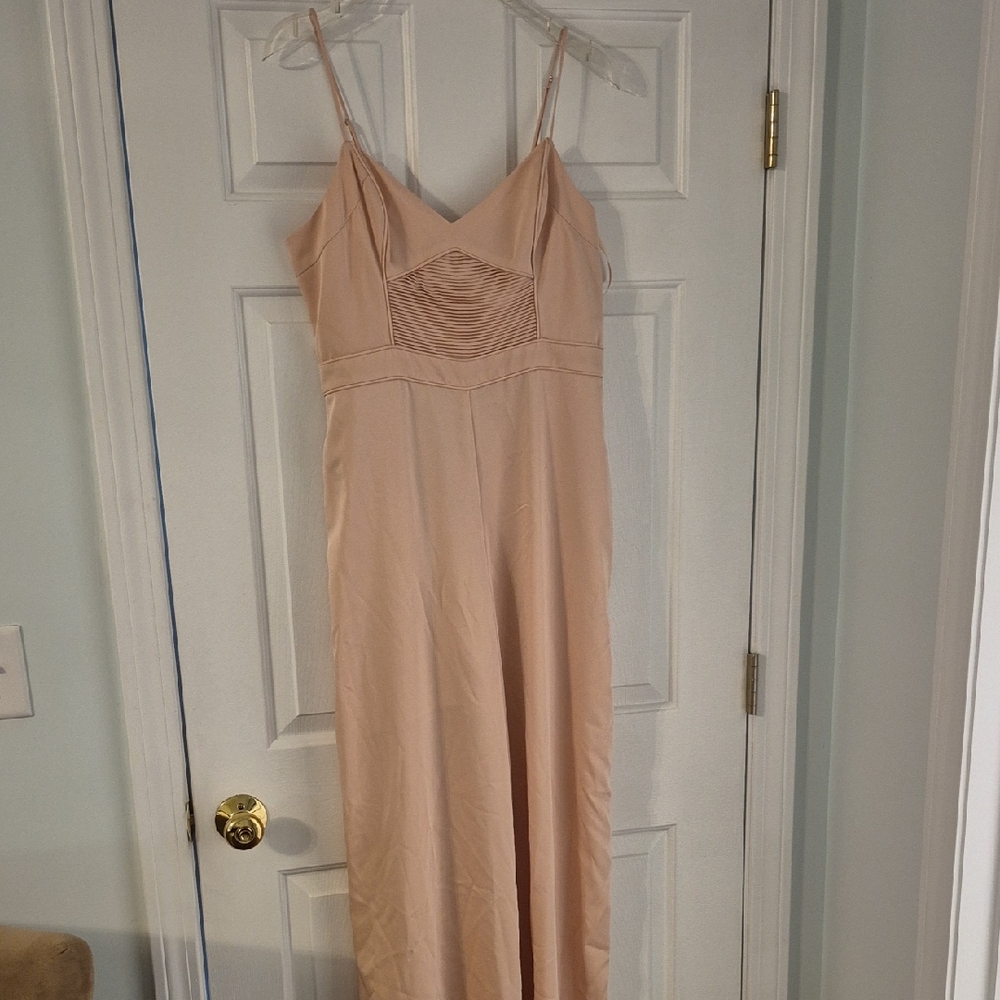 Elegant Nude Spaghetti Strap Dress